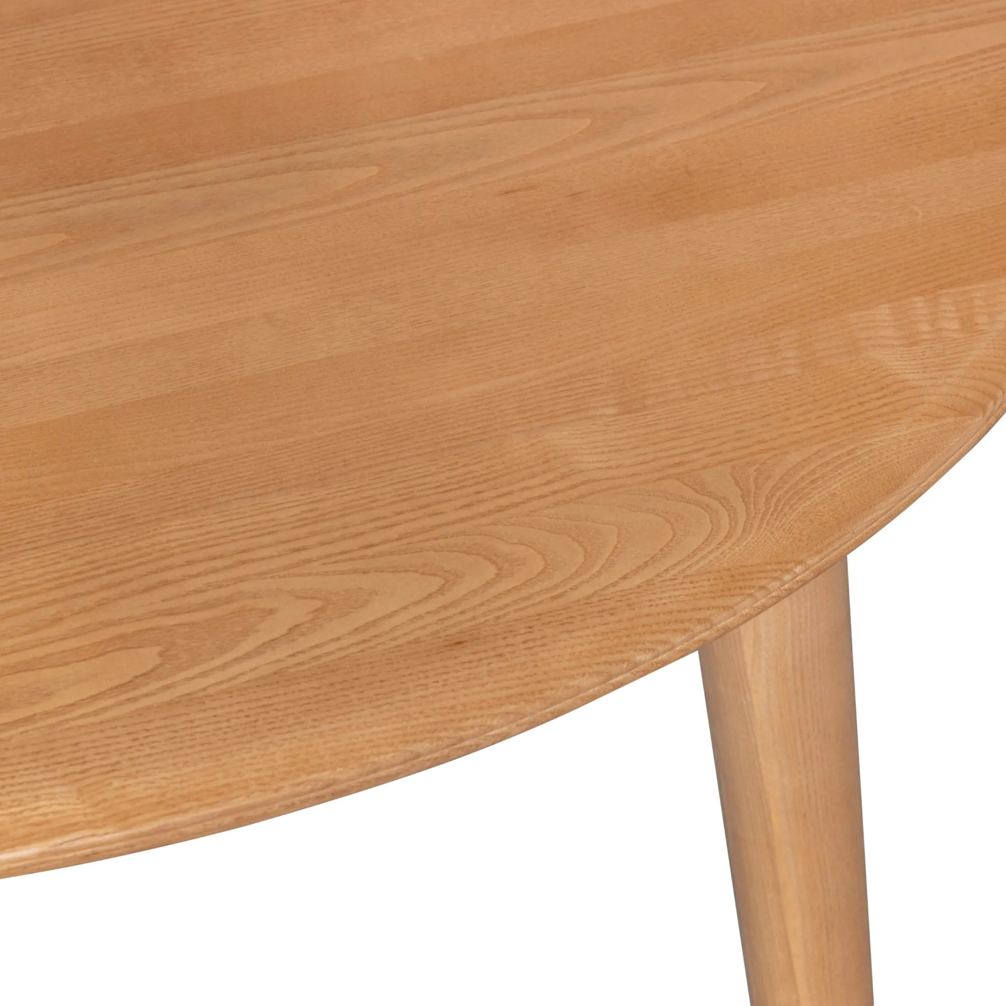 120cm Round Solid Ash Wood Dining Table, 4-Seater, Oak