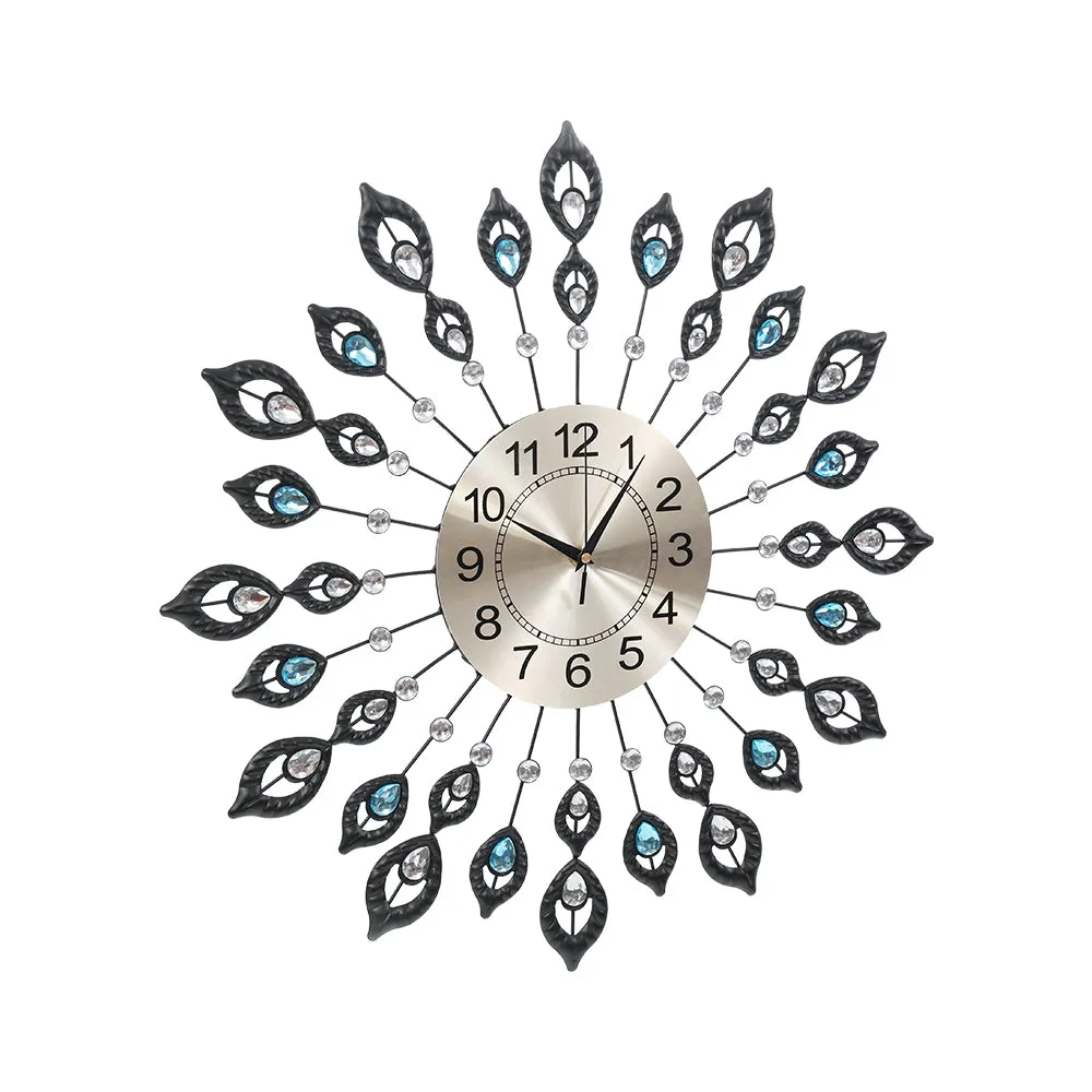 60cm Large Metal Wall Clock, Peacock Style, Artiss