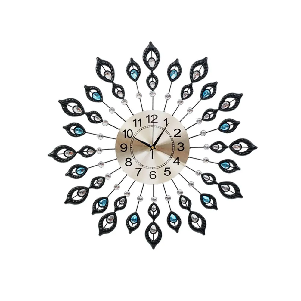 60cm Large Metal Wall Clock, Peacock Style, Artiss