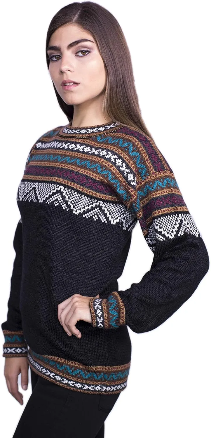 Alpaca Wool Sweater Women | Alpaca Wool Cardigan Women | Warm & Soft Alpaca Sweaters Women | Alpaka Fair Isle Sweater