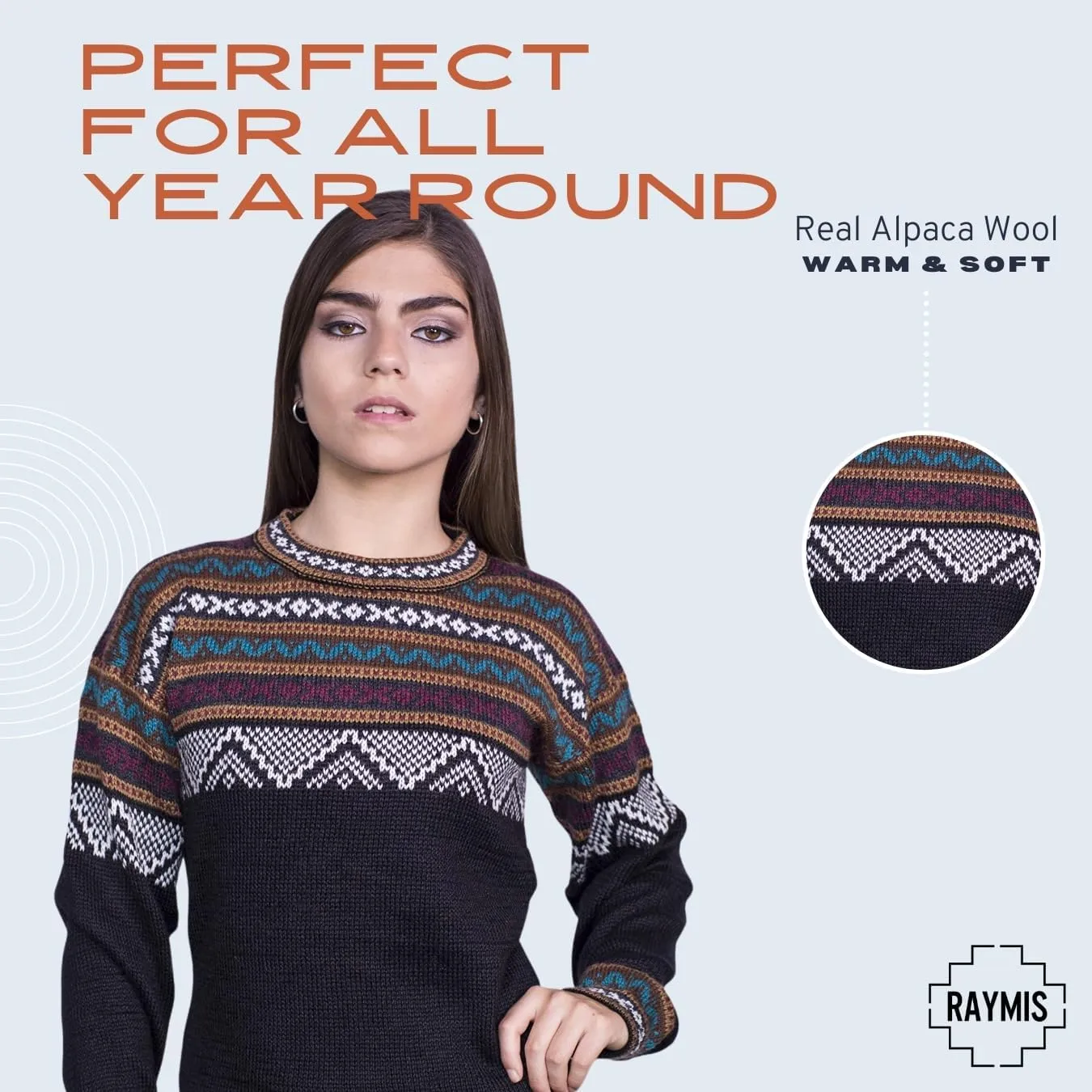 Alpaca Wool Sweater Women | Alpaca Wool Cardigan Women | Warm & Soft Alpaca Sweaters Women | Alpaka Fair Isle Sweater