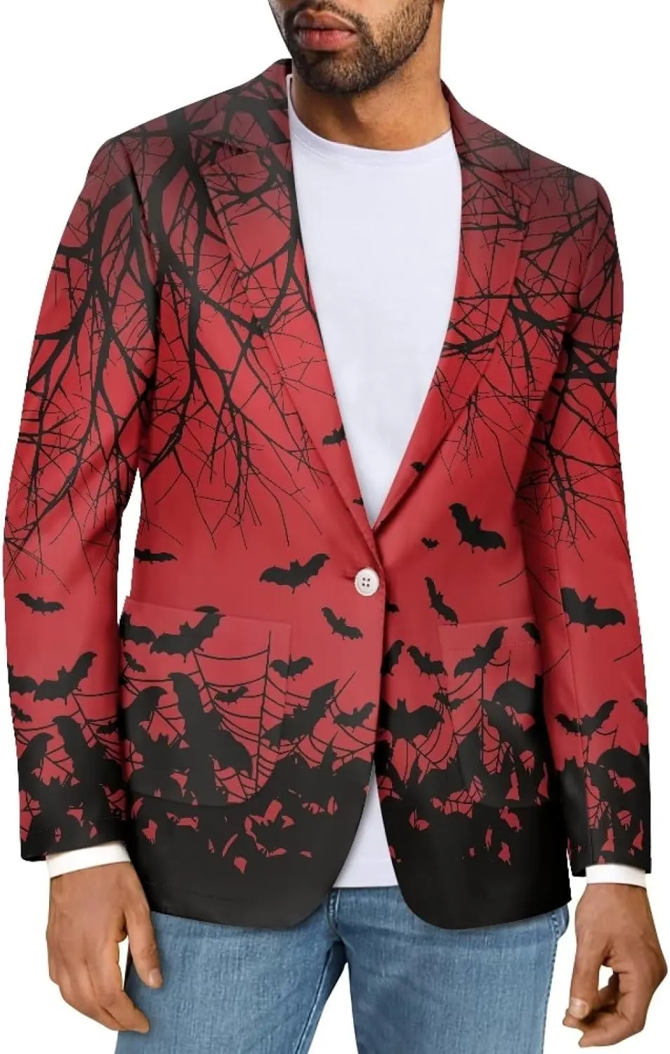 Blazer for Men Slim Fit Blazer Jacket for Men Casual One Button Notched Lapel Sports Coats Plus Size Suit Jacket