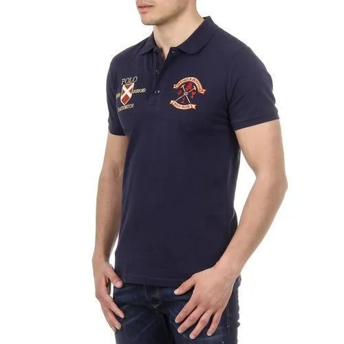 Blue M Ufford & Suffolk Polo Club Mens Polo Short Sleeves US007 NAVY BLUE