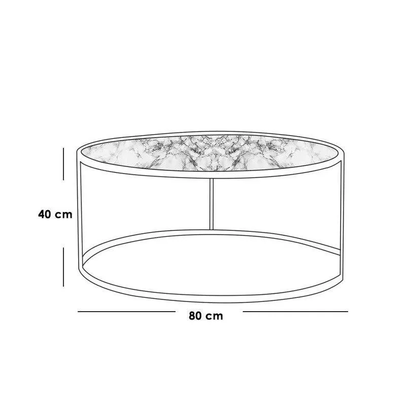 Coffee Table Black and White - 80x40 cm By Alhome