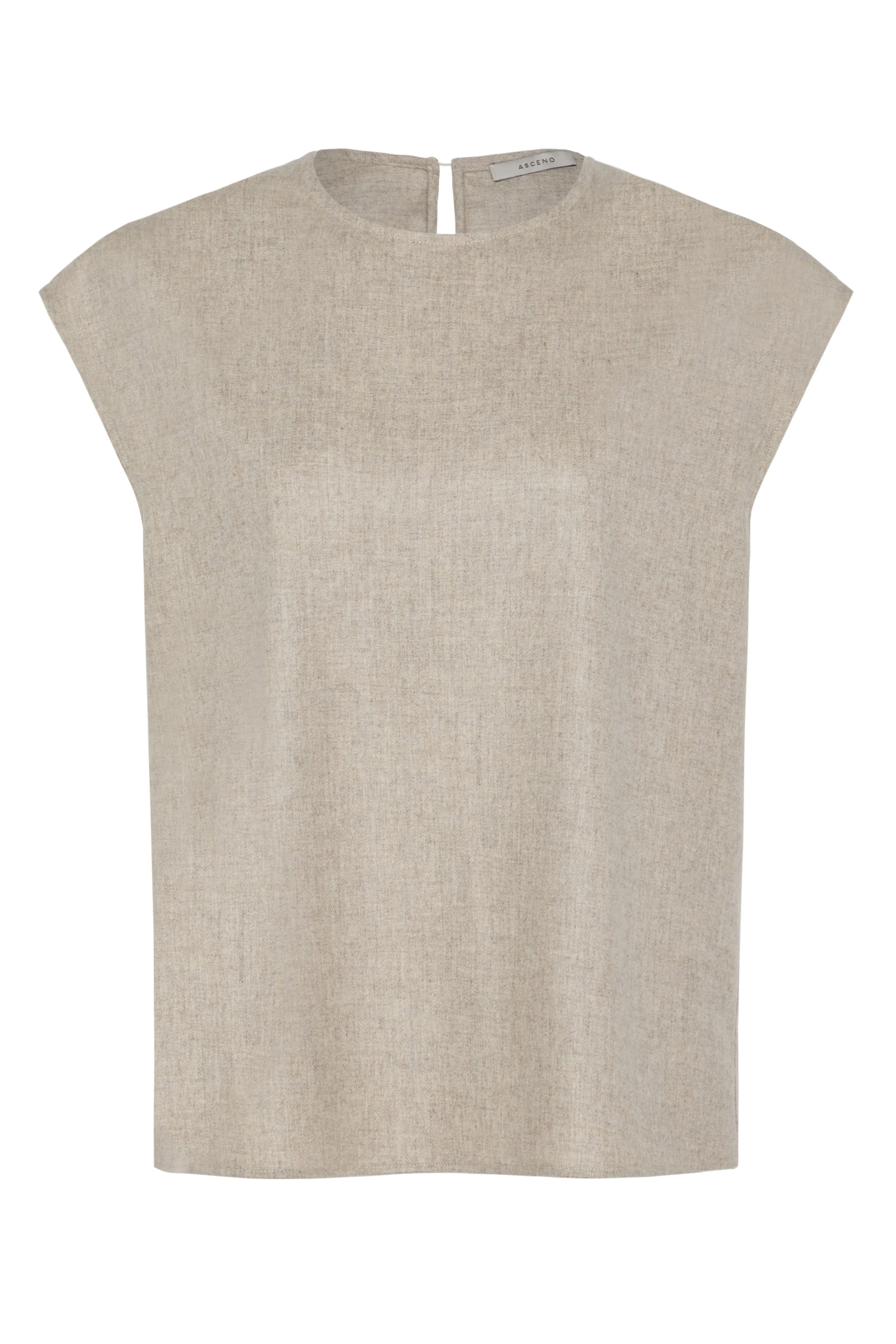 Dasha Top Oat Wool Cashmere Flannel