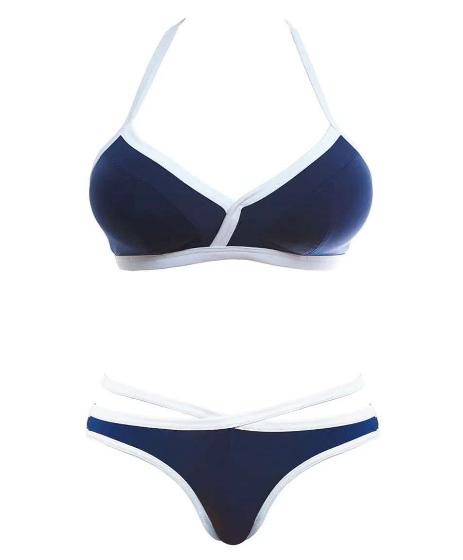 Freya In The Navy Deco Soft Triangle Bikini Top, Marine
