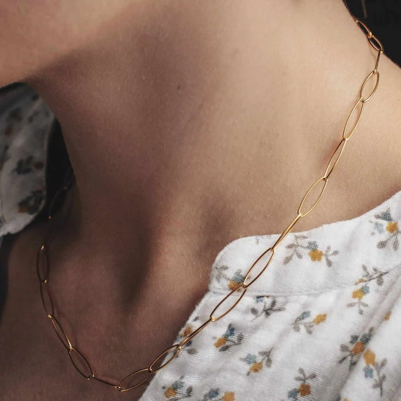 Gold Dainty Chain Link Necklace by Nordic Muse
