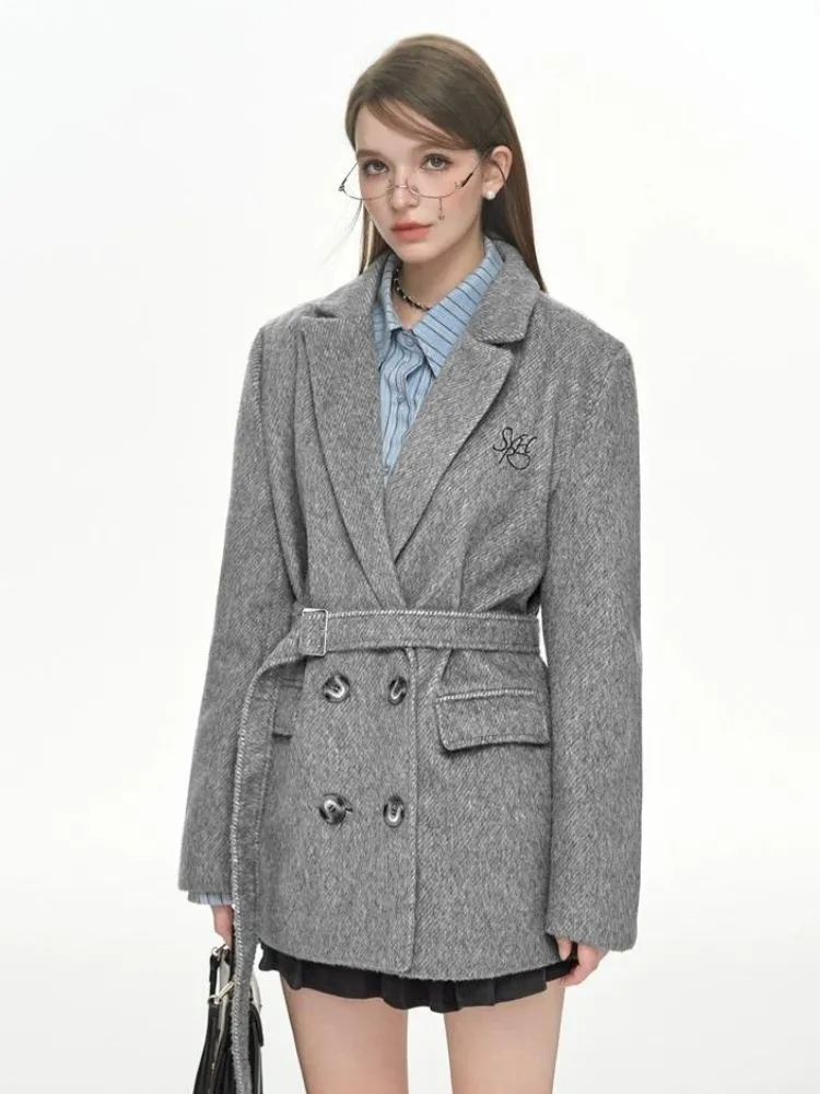 Gray college coat【s0000004050】