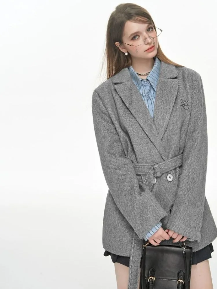Gray college coat【s0000004050】