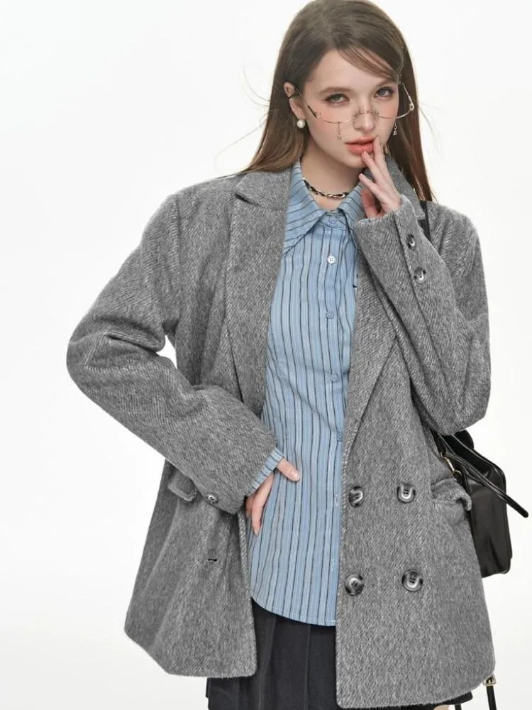 Gray college coat【s0000004050】
