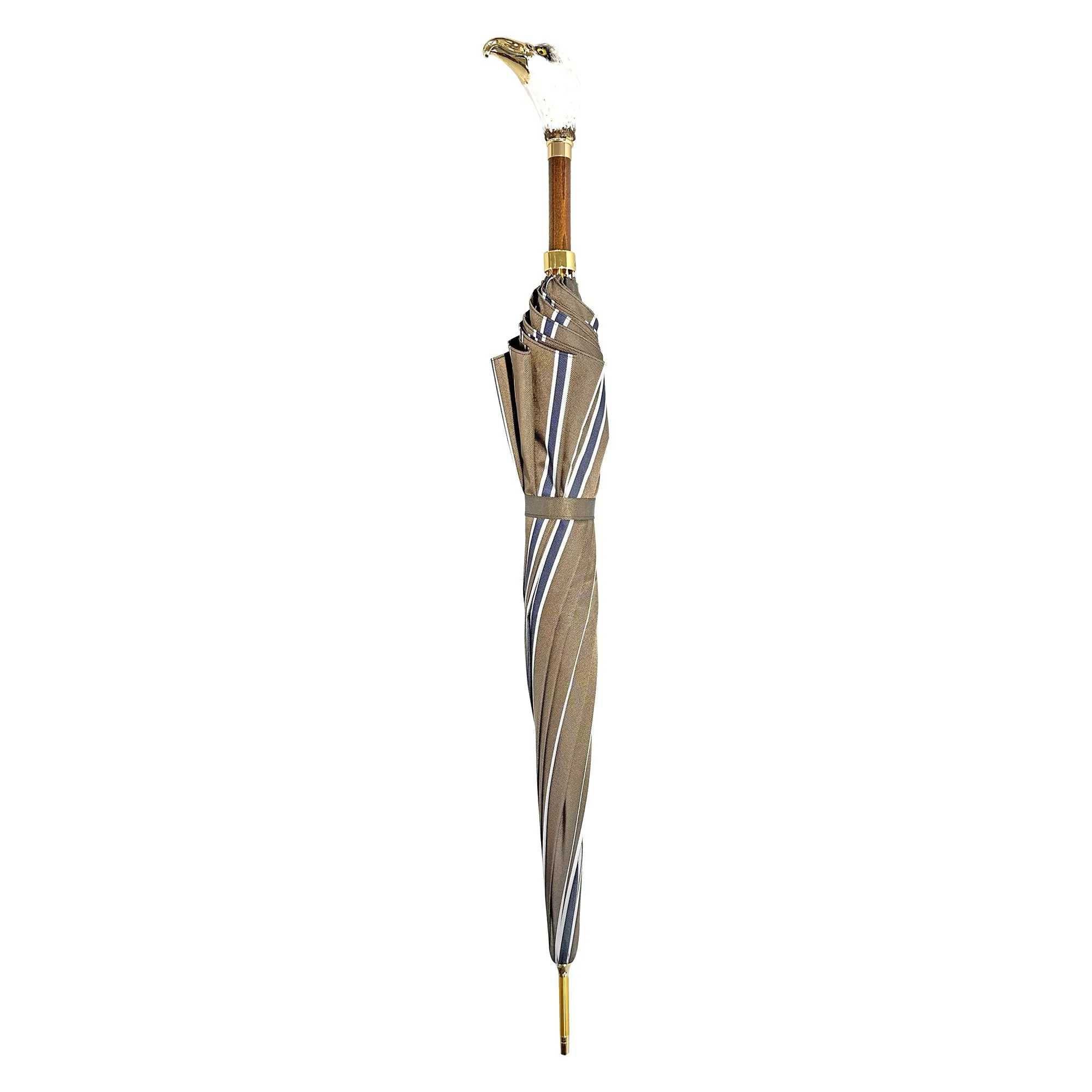 Handmade umbrella with enameled Goldplated 24K Eagle