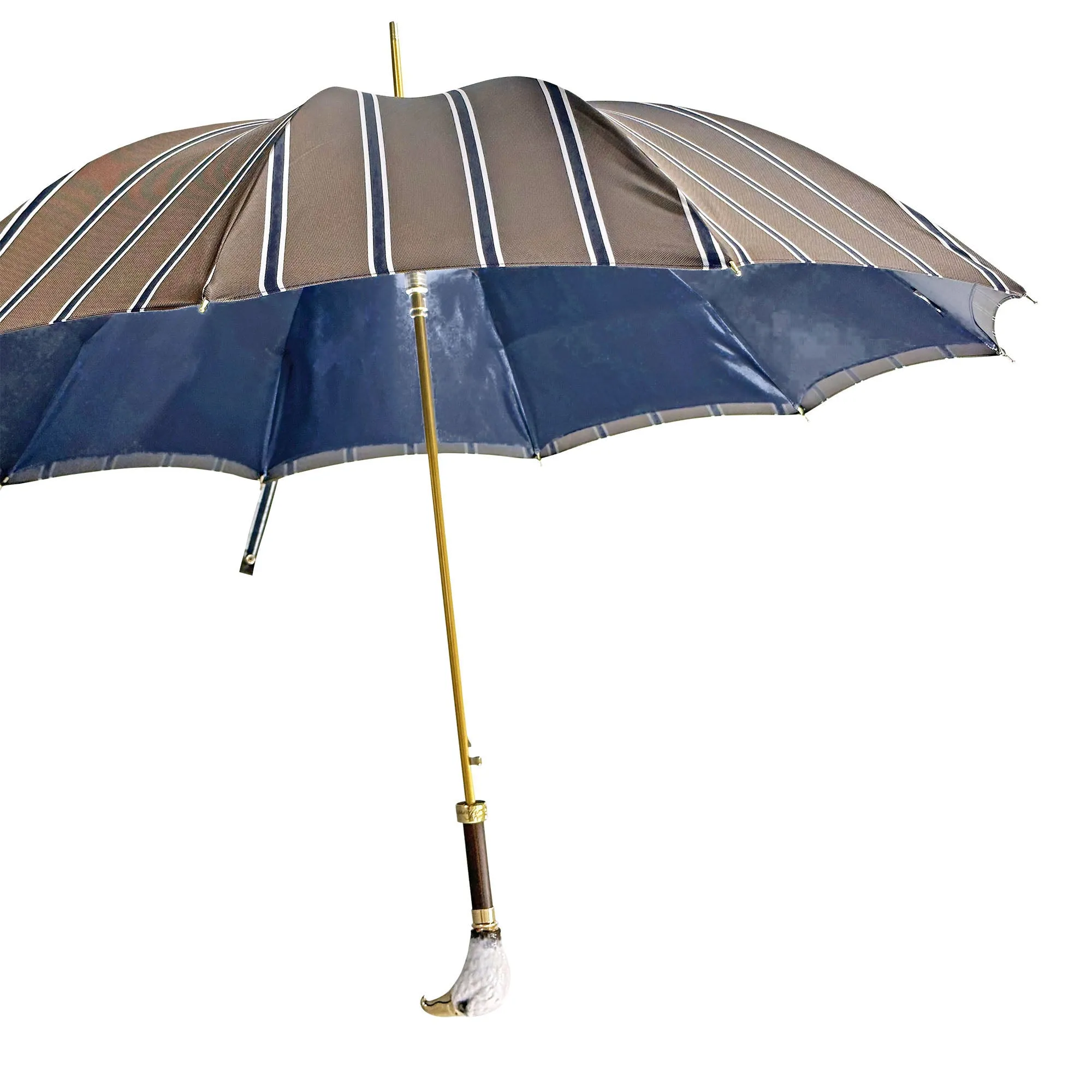 Handmade umbrella with enameled Goldplated 24K Eagle