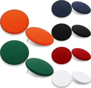 Junkin 6 Pairs Big Stud Earrings Gifts for Women Acrylic Button Earrings Circle Disc jewelry(Black,Red,Green,White,Orange,Dark Blue)