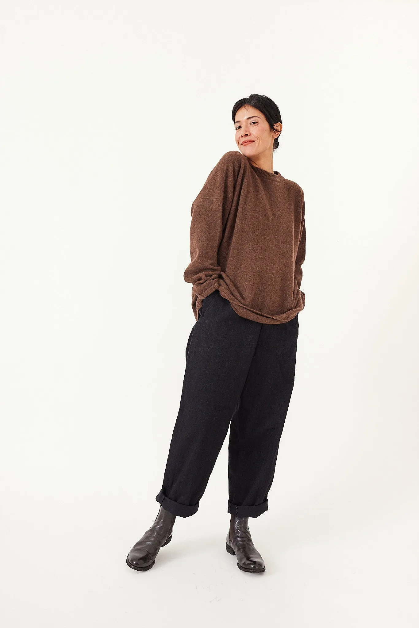 Kaval - Crew Neck Knit - Wool Sable