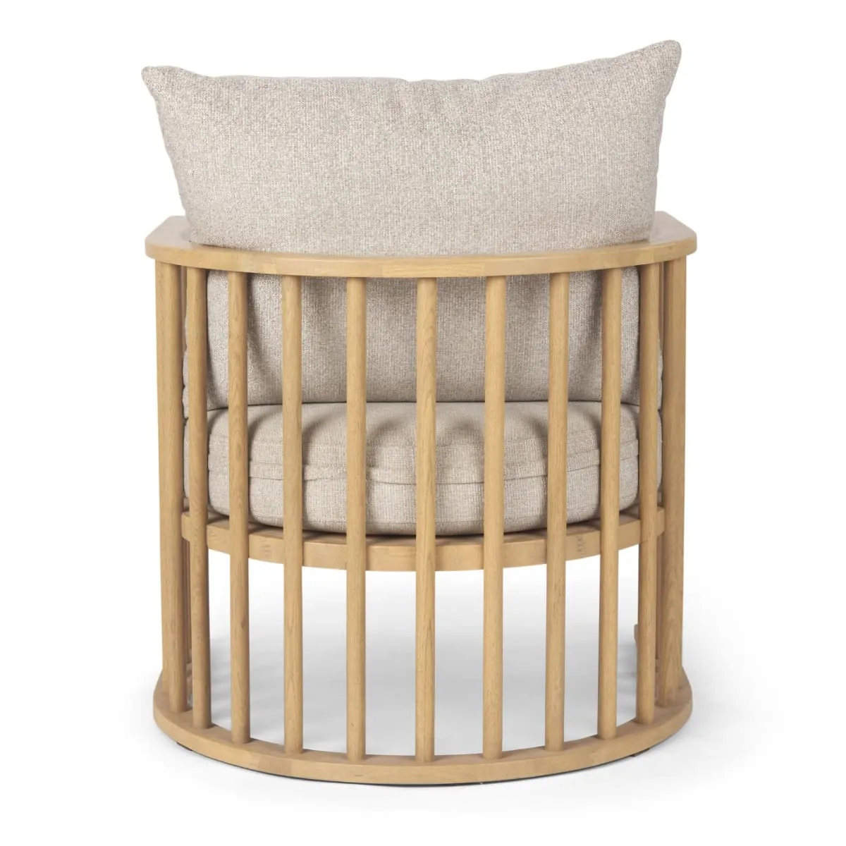 Kopari Accent Chair Beige Fabric | Light Brown Wood