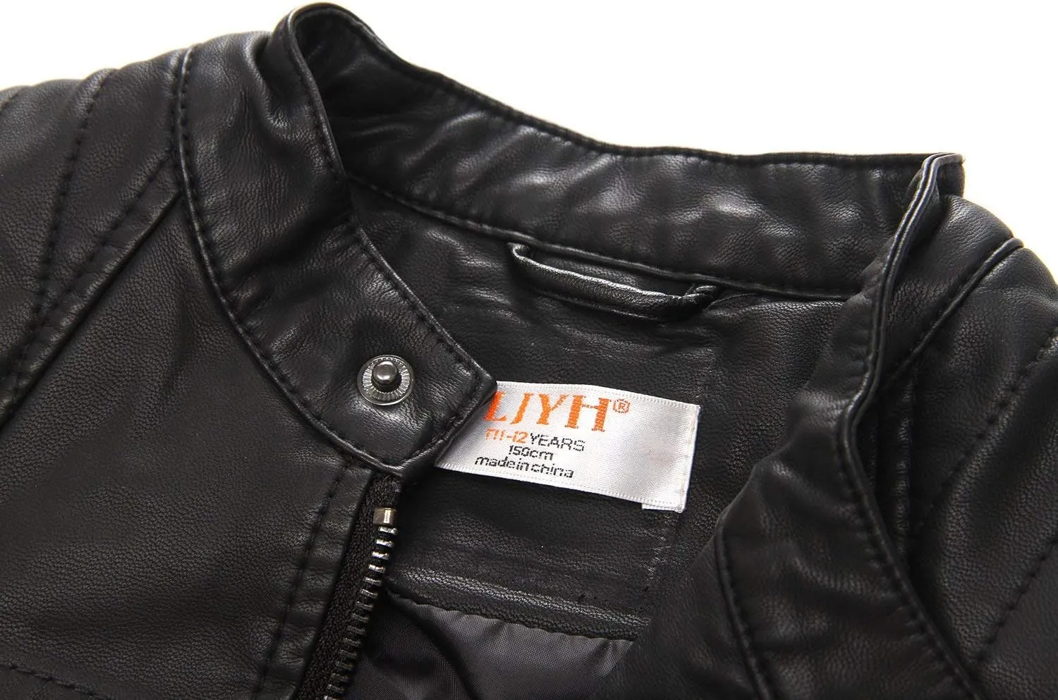 LJYH Boys' Faux Soft Leather Jackets Children Biker Outerwear Coats Black