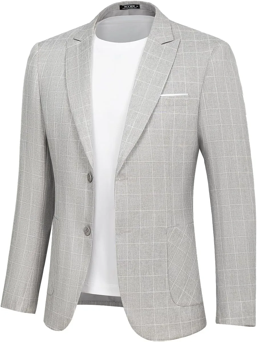 Men's Causal Suit Blazer Slim Fit Sport Jackets for Men Two Button Business Wedding Party Banquet