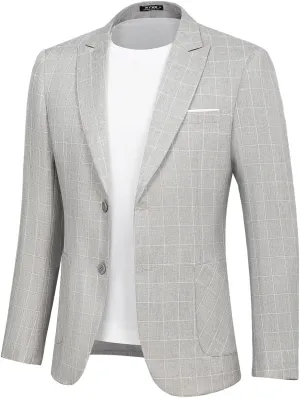 Men's Causal Suit Blazer Slim Fit Sport Jackets for Men Two Button Business Wedding Party Banquet