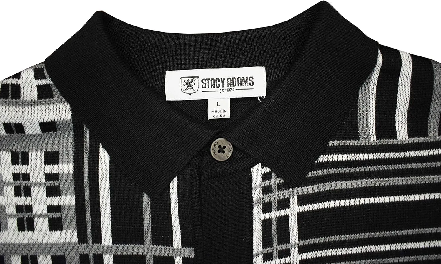 Mens Short Sleeve Knit Sports Shirt - Modern Polo Vintage Classics: Plaid Mix