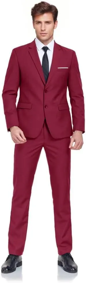 Mens Suits 2 Piece Prom Homecoming Outfit Slim Fit for Men Wedding Suit Blazer Jacket Pants Tie Set