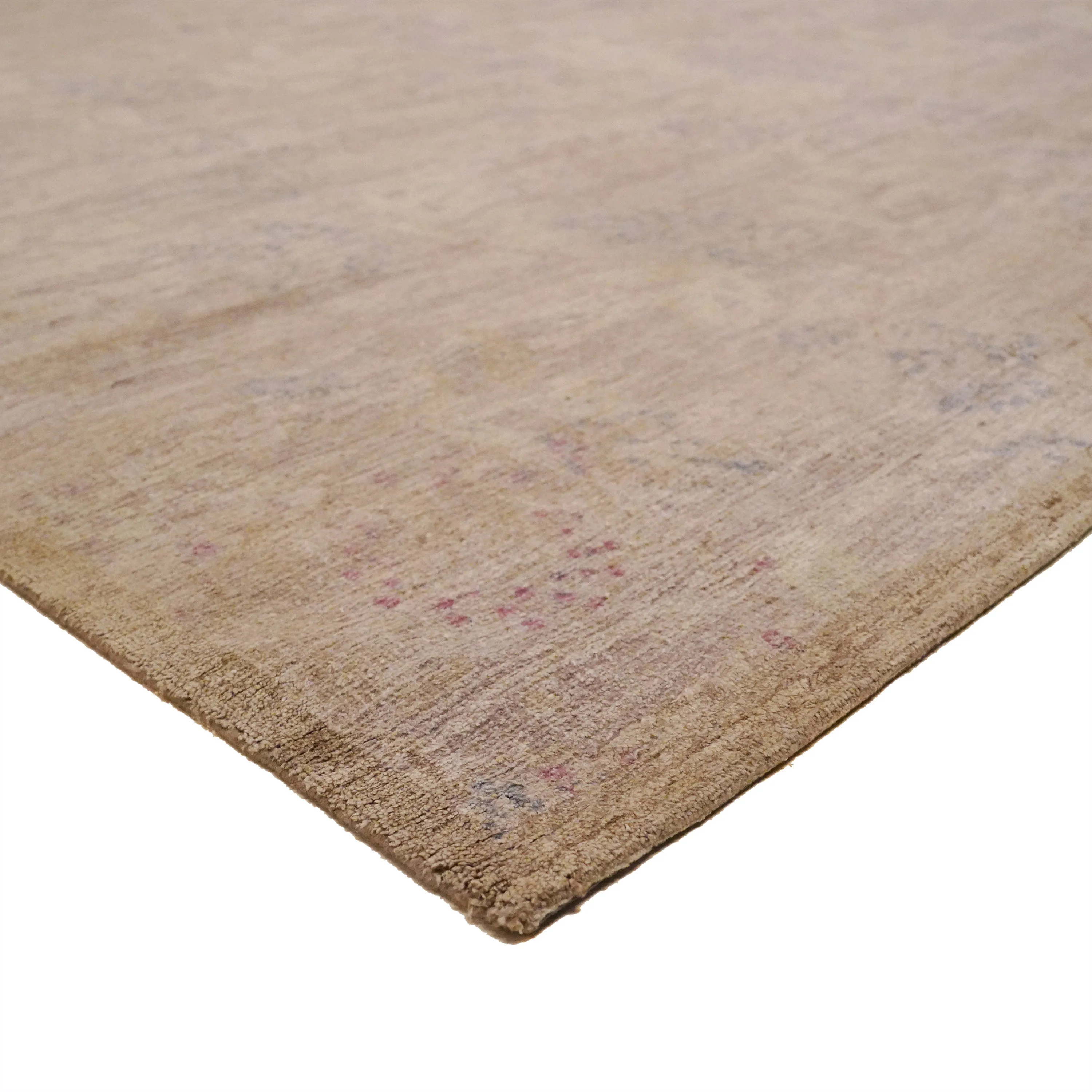 Modern Handknotted Silk White Silk Rug