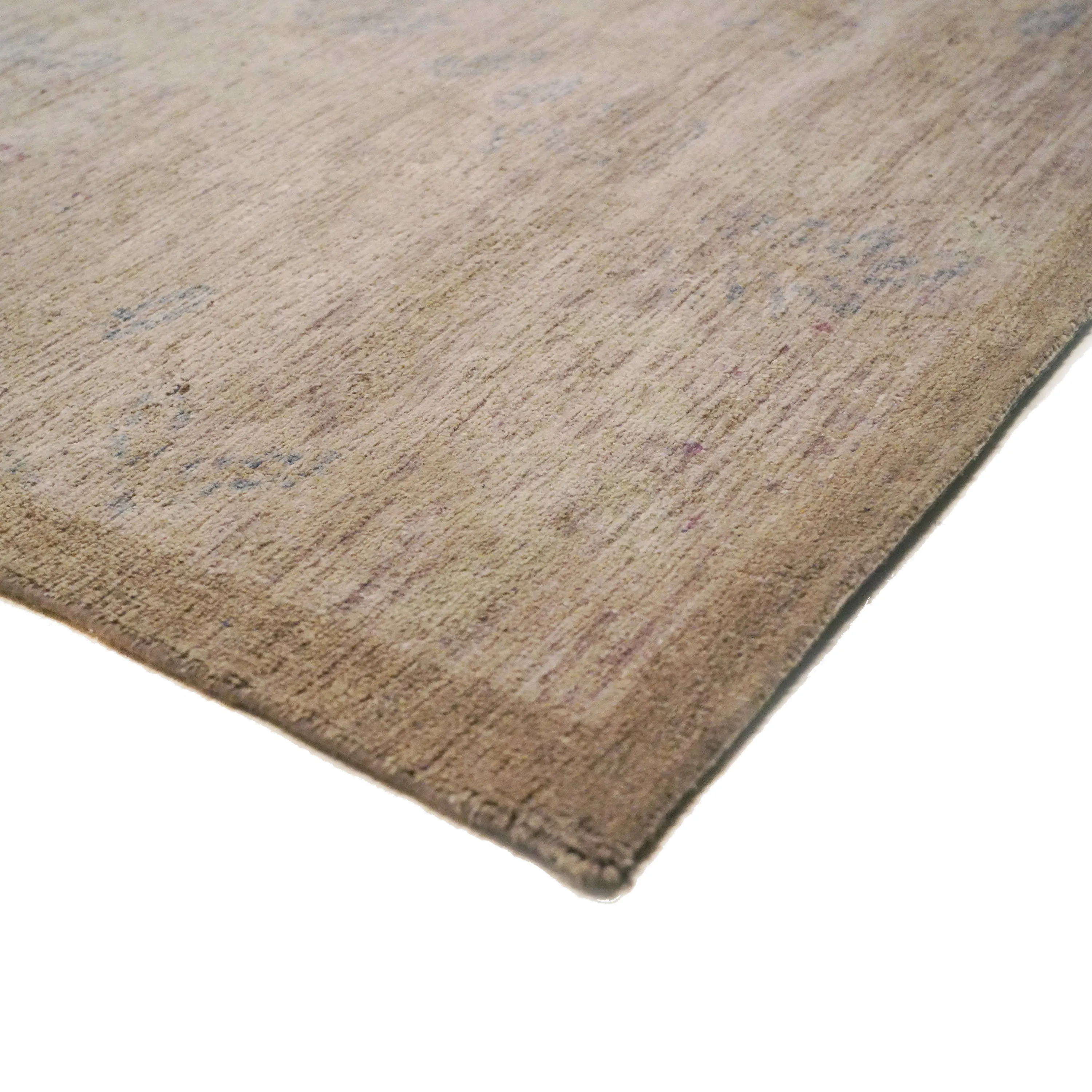 Modern Handknotted Silk White Silk Rug