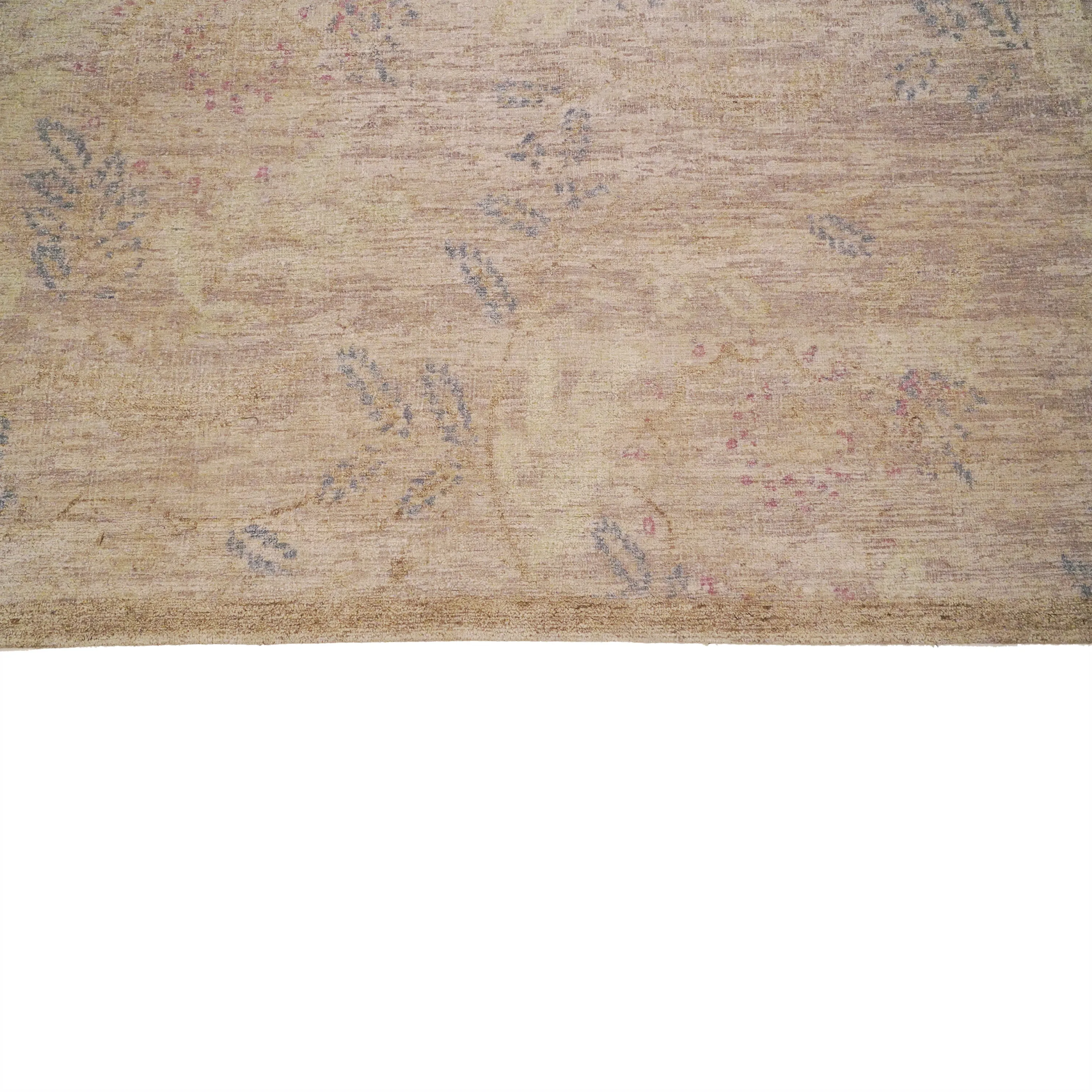 Modern Handknotted Silk White Silk Rug