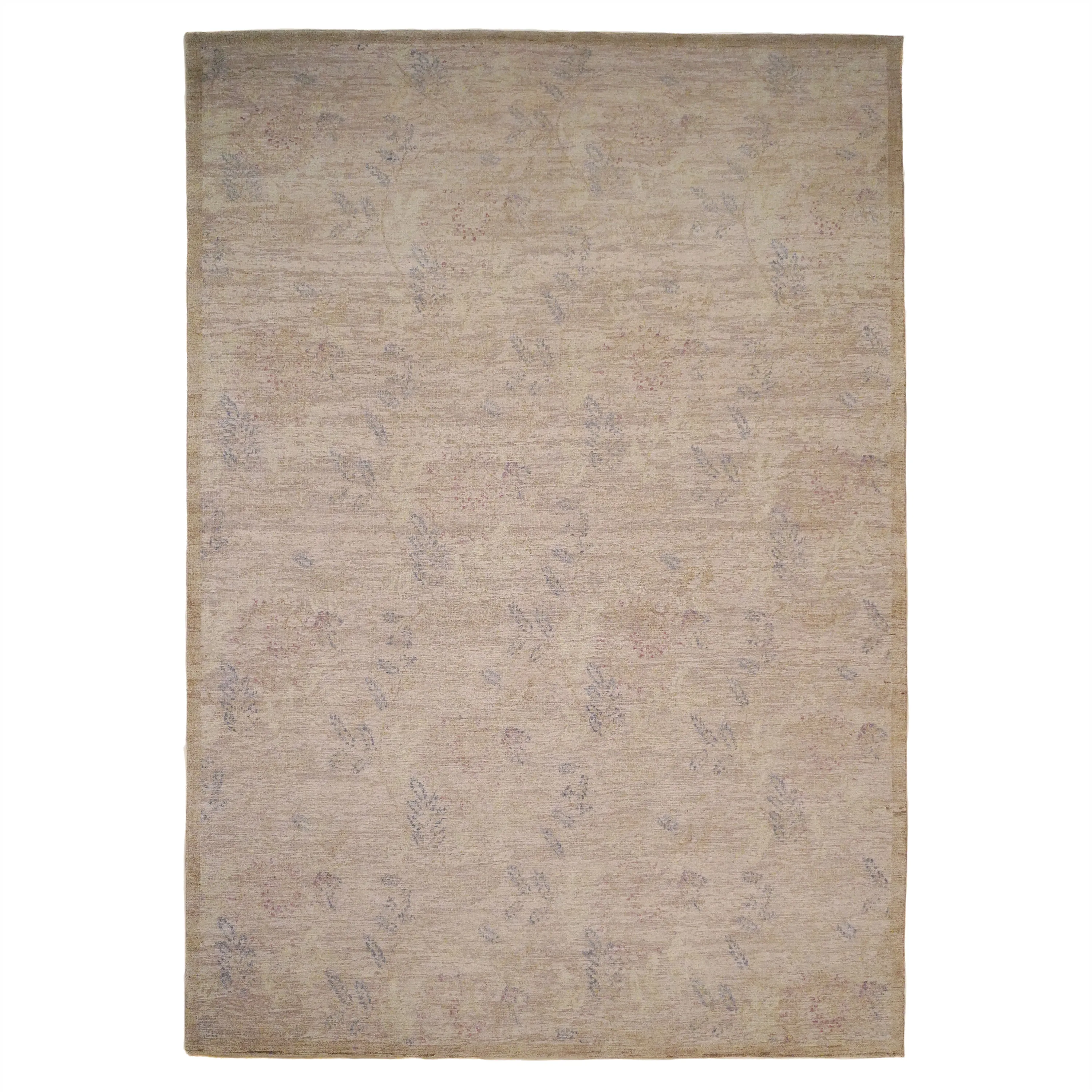 Modern Handknotted Silk White Silk Rug