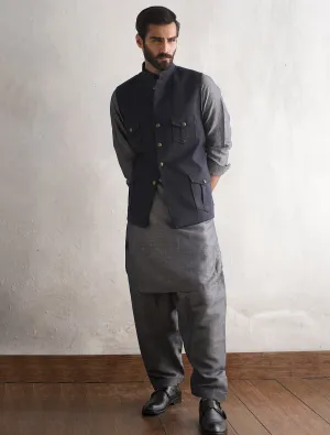 NAVY BLUE FOUR POCKET WAISTCOAT