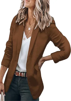 OMZIN Women's Business Stylish Modern Blazer Tailored Affordable Cardigan Vibrant Dressy Jackets