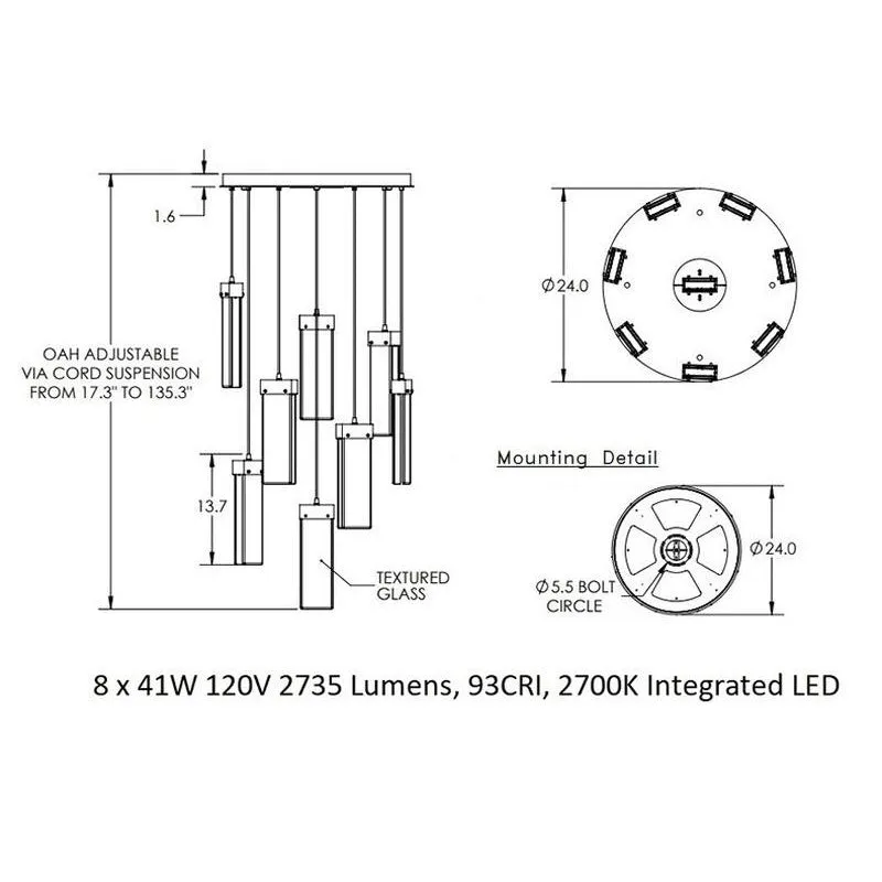 Parallel Large Round Multi-Light Pendant Light