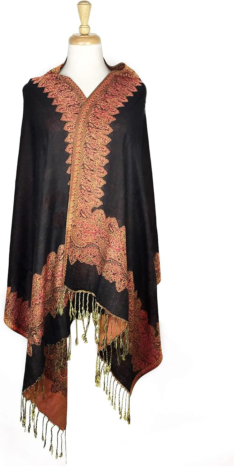 PASKMLNA Women's Reversible Pashmina Shawl Scarf Wrap Stole For All Seasons