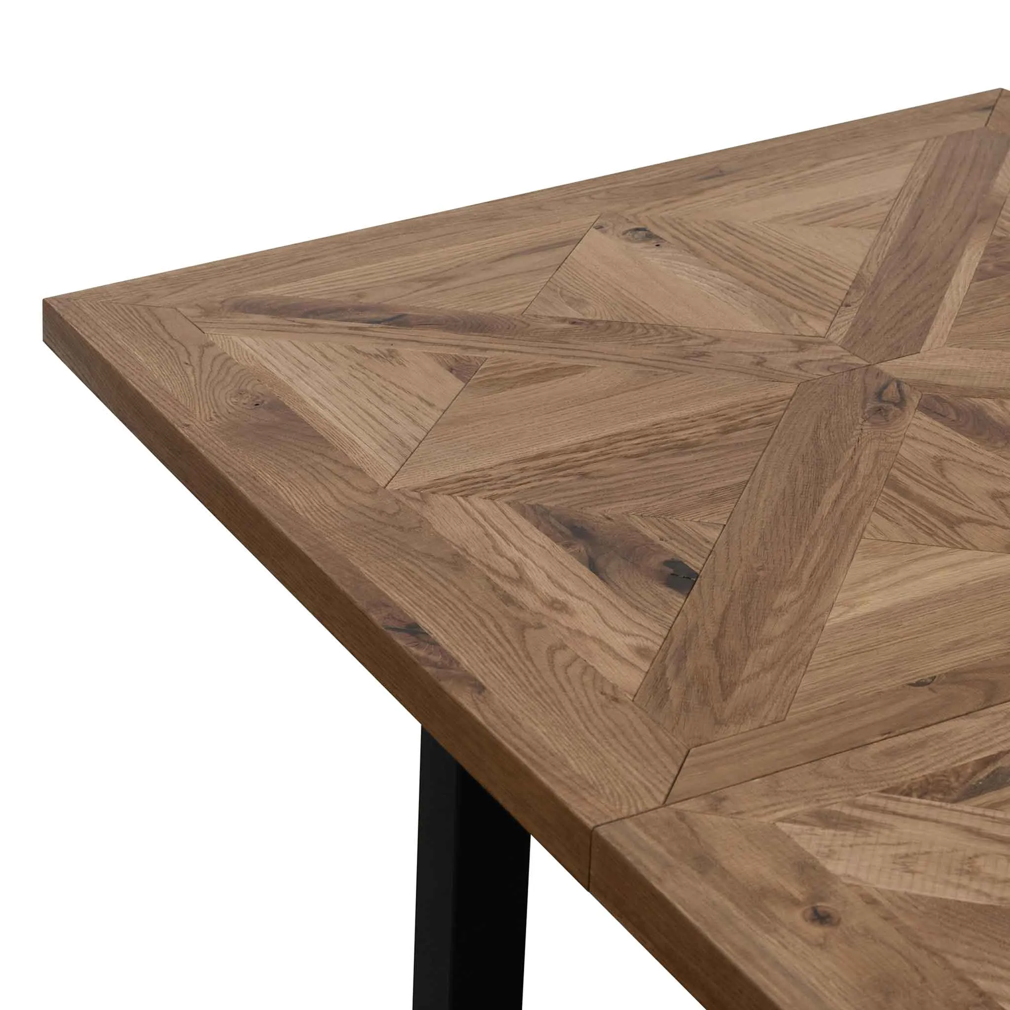 Percy 6-8 Seater Extendable Dining Table - European Knotty Oak and Peppercorn