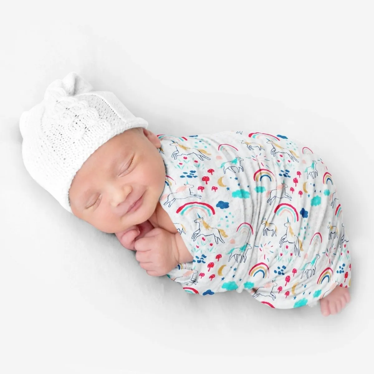 R for Rabbit Bambooberry Rainbow Swaddle Multicolor