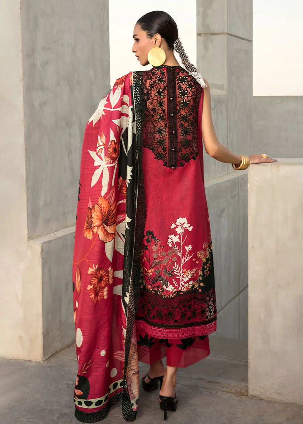 Red Luxury Lawn Suit | Rang Rasiya | Florence Lawn '23 | FREESIA - D2