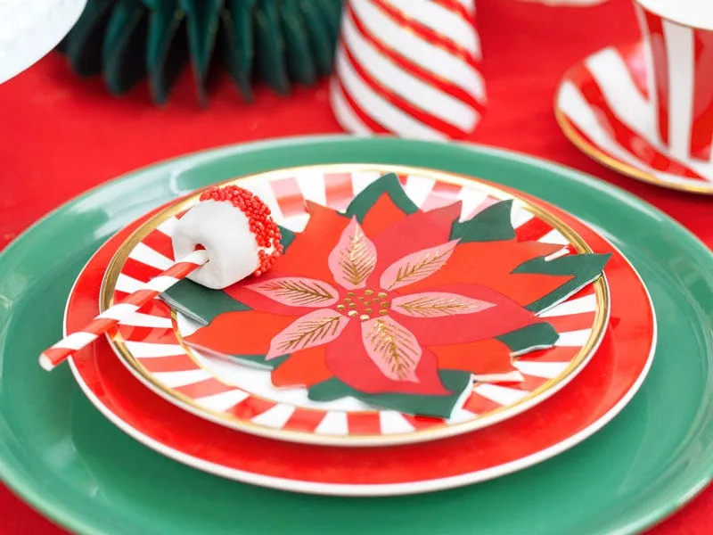 Red star of Bethlehem Christmas Napkins x 20