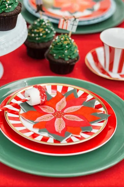 Red star of Bethlehem Christmas Napkins x 20