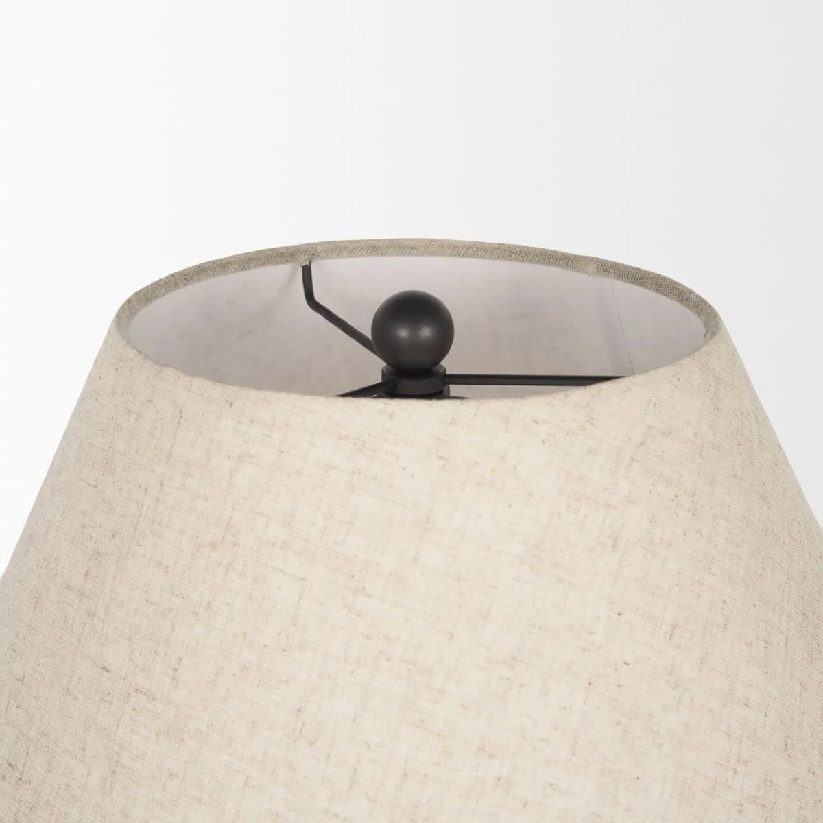 Sadiyah Table Lamp Black Metal | Natural Shade