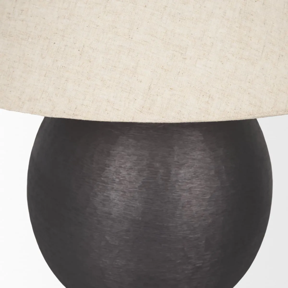 Sadiyah Table Lamp Black Metal | Natural Shade
