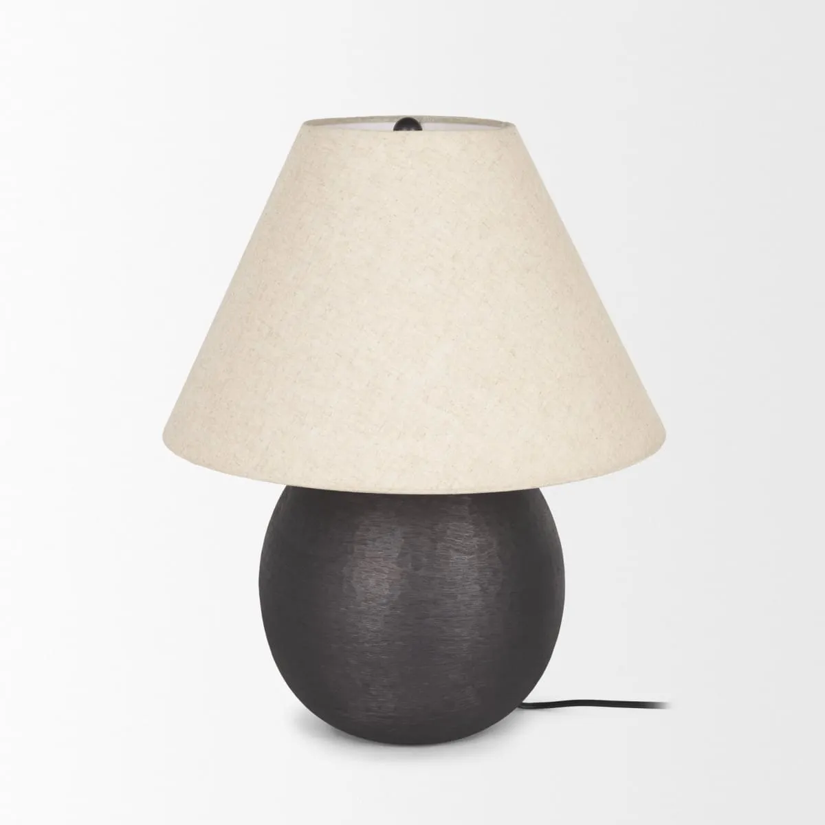 Sadiyah Table Lamp Black Metal | Natural Shade