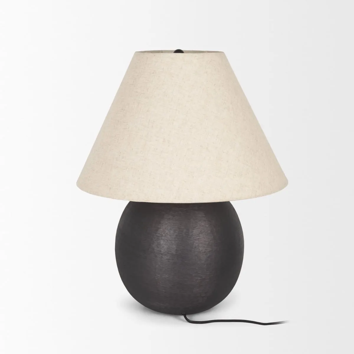 Sadiyah Table Lamp Black Metal | Natural Shade