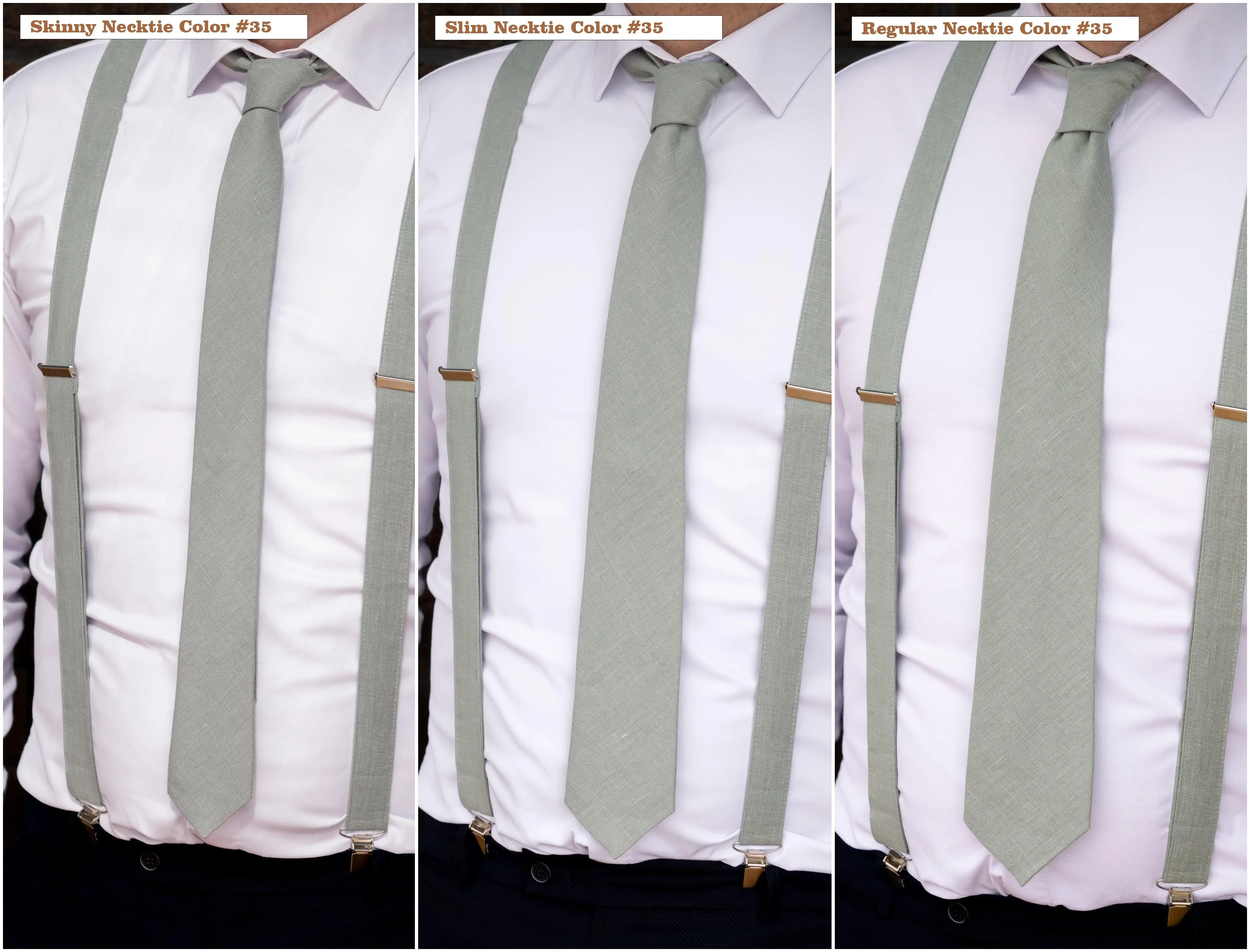 Sage Green Necktie for Wedding - Elegant Mens Tie Collection