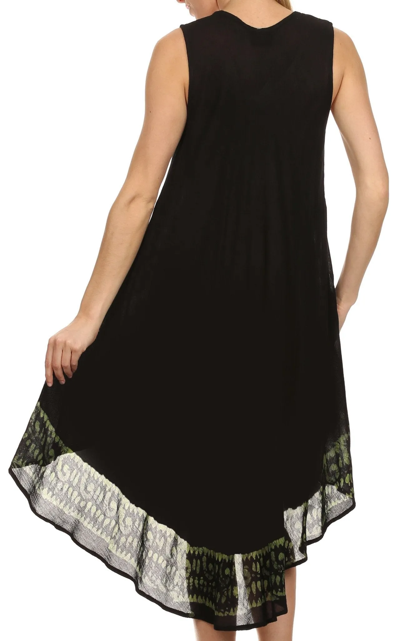 Sakkas Lily Luau Flower Embroidered High Low Dress