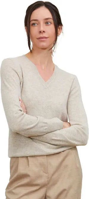 State Cashmere Womens Essential V-Neck Sweater 100% Pure Cashmere Classic Long Sleeve Pullover