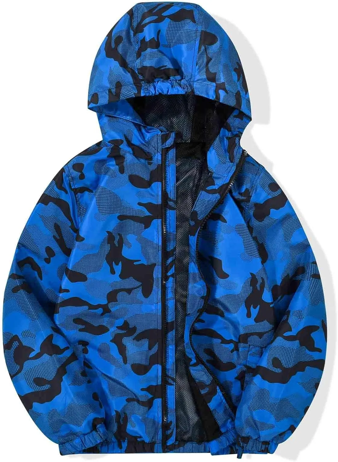 SUNDAY ROSE Boys Windbreaker Jacket Hooded Lightweight Windroof Water-resistant Outdoor Coats for Kids