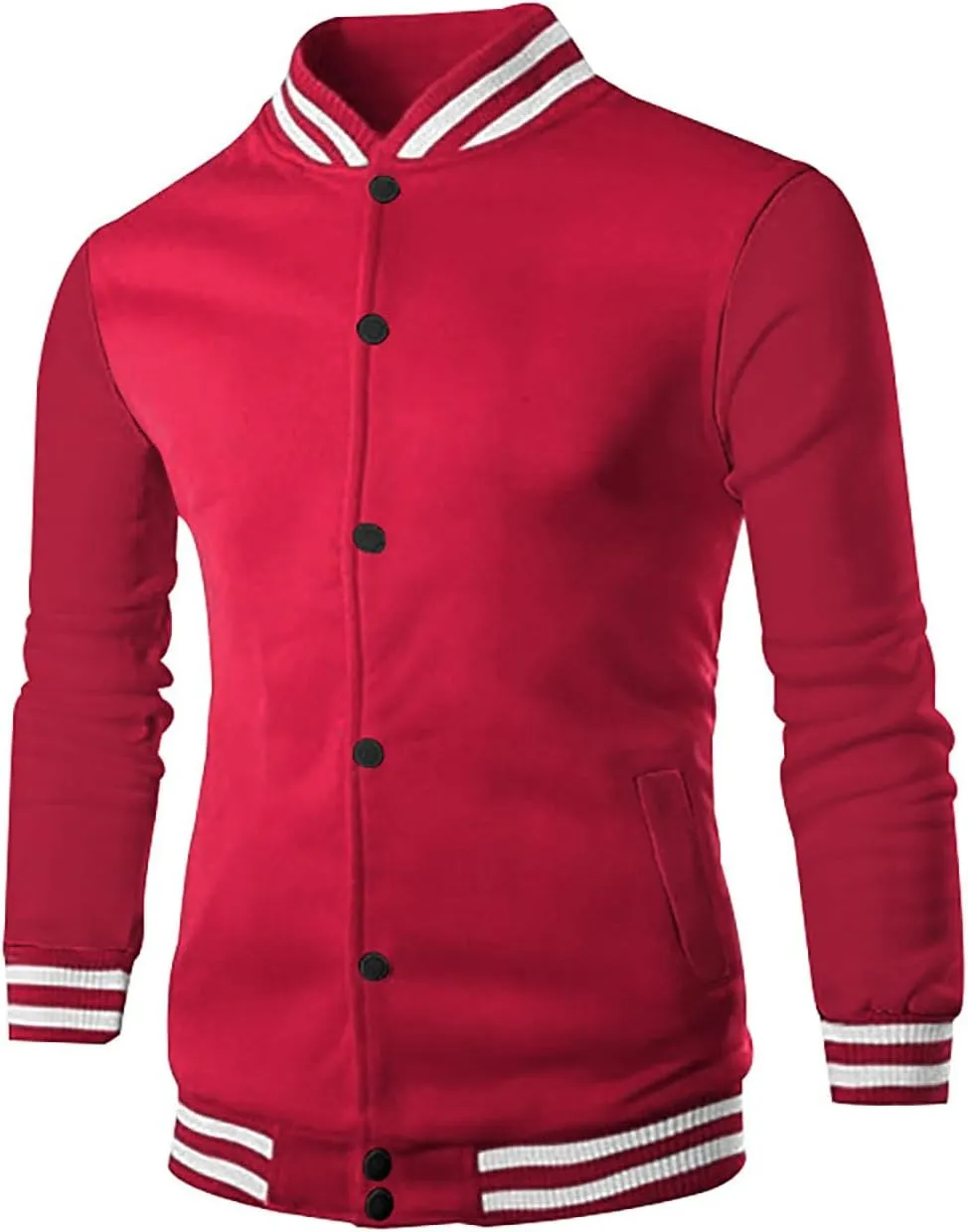 Varsity Jacket For Men Baseball Bomber Jacket Cotton Blend Letterman Jackets Trendy Lightweight Casual Coat