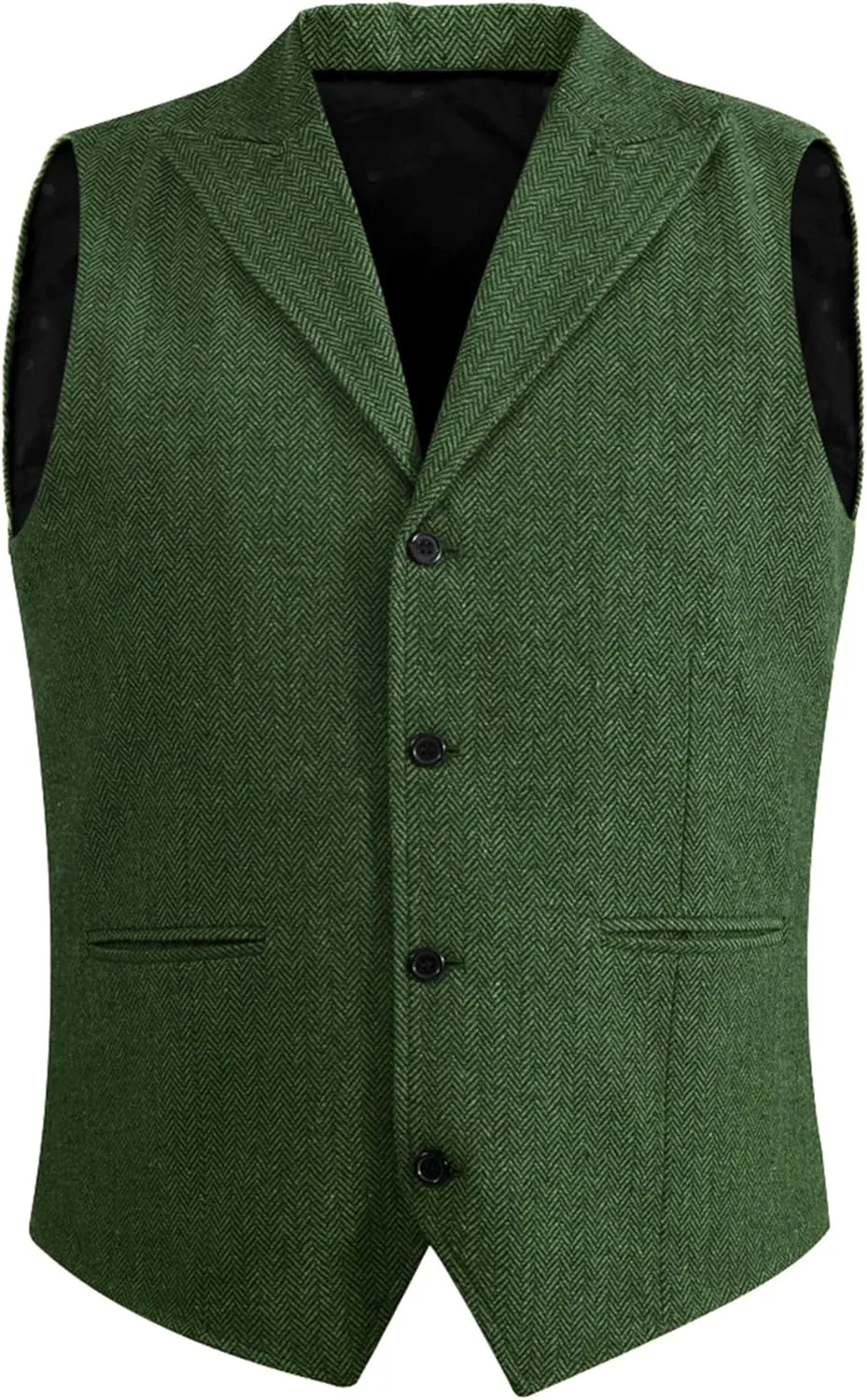 Vest for Men Formal Dress Business Casual Herringbone Tweed Vest Jacket for Men Waistcoat