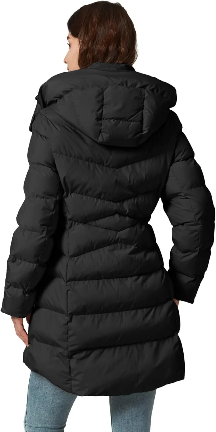 Women's Winter Warm Long Puffer Jacket Detachable Hood Quilted Thicken Coats