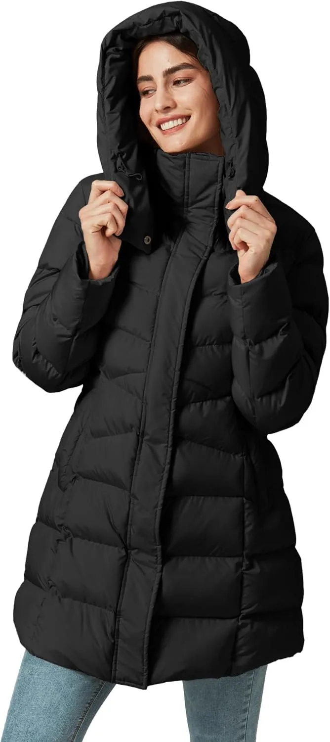 Women's Winter Warm Long Puffer Jacket Detachable Hood Quilted Thicken Coats